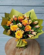 Букет цветов из:  Альстромерии и Розы в Новый Рогачик