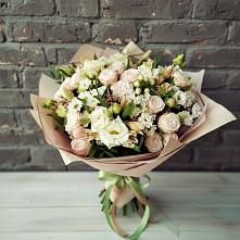 Букет цветов из:  Альстромерии, Розы и Хризантемы в Новый Рогачик
