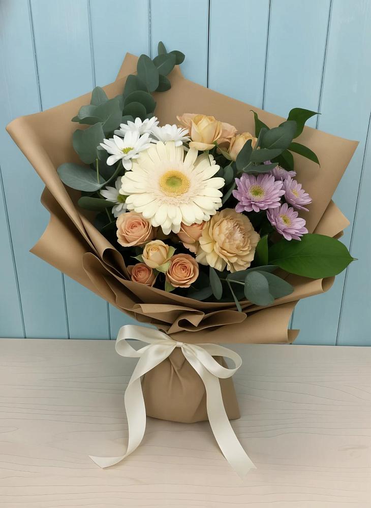Букет цветов из: Герберы и Хризантемы в Новый Рогачик