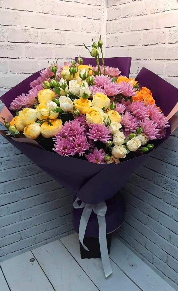 Букет цветов из: Хризантемы и Розы в Новый Рогачик