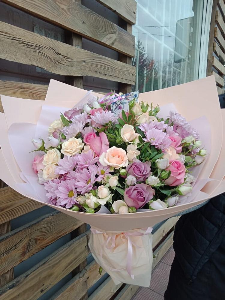 Букет цветов из: Розы и Хризантемы в Новый Рогачик