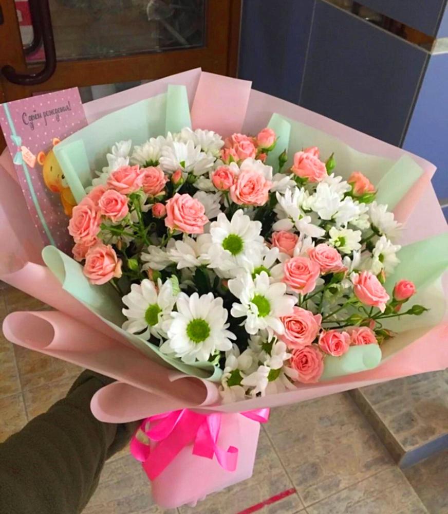 Букет цветов из: Розы и Хризантемы в Новый Рогачик