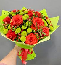 Букет цветов из:  Хризантемы и Розы #REPLACE_PRED# Новый Рогачик