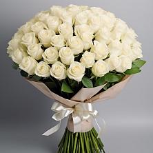 Букет 101 беля роза Белоснежка в Новый Рогачик