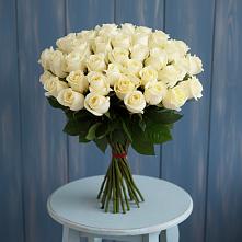 Букет 51 Белая роза Эдлесс Лав в Новый Рогачик