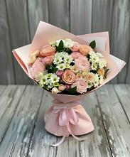 Букет цветов из:  Гвоздики, Розы и Хризантемы в Новый Рогачик