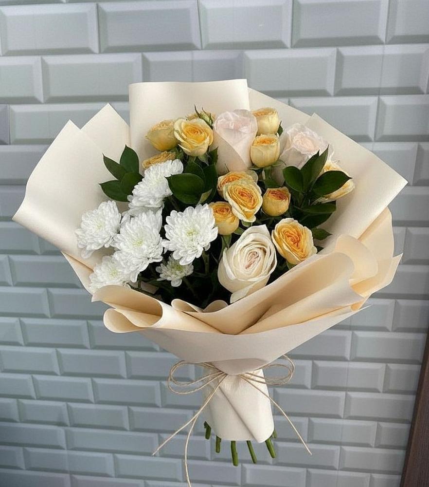 Букет цветов из: Розы и Хризантемы в Новый Рогачик