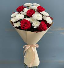 Букет цветов из:  Розы и Хризантемы в Новый Рогачик