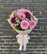 Букет цветов из:  Герберы и Хризантемы в Новый Рогачик