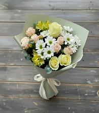 Букет цветов из:  Альстромерии, Розы и Хризантемы в Новый Рогачик