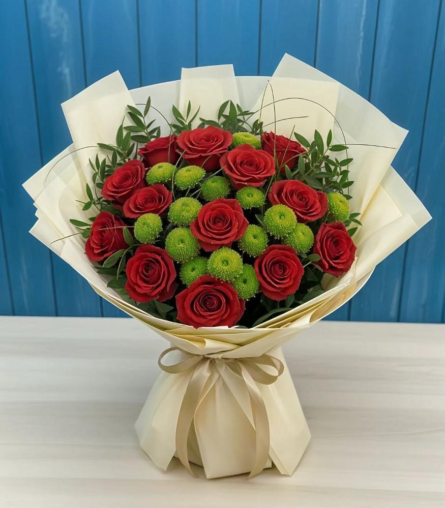 Букет цветов из: Розы и Хризантемы в Новый Рогачик