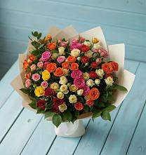 Букет Микс из разноцветных кустовых роз #REPLACE_PRED# Новый Рогачик